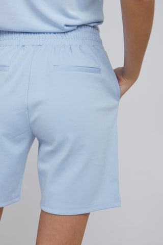 ICHI Regular Pleat-Front Pants 'Kate' in Blue
