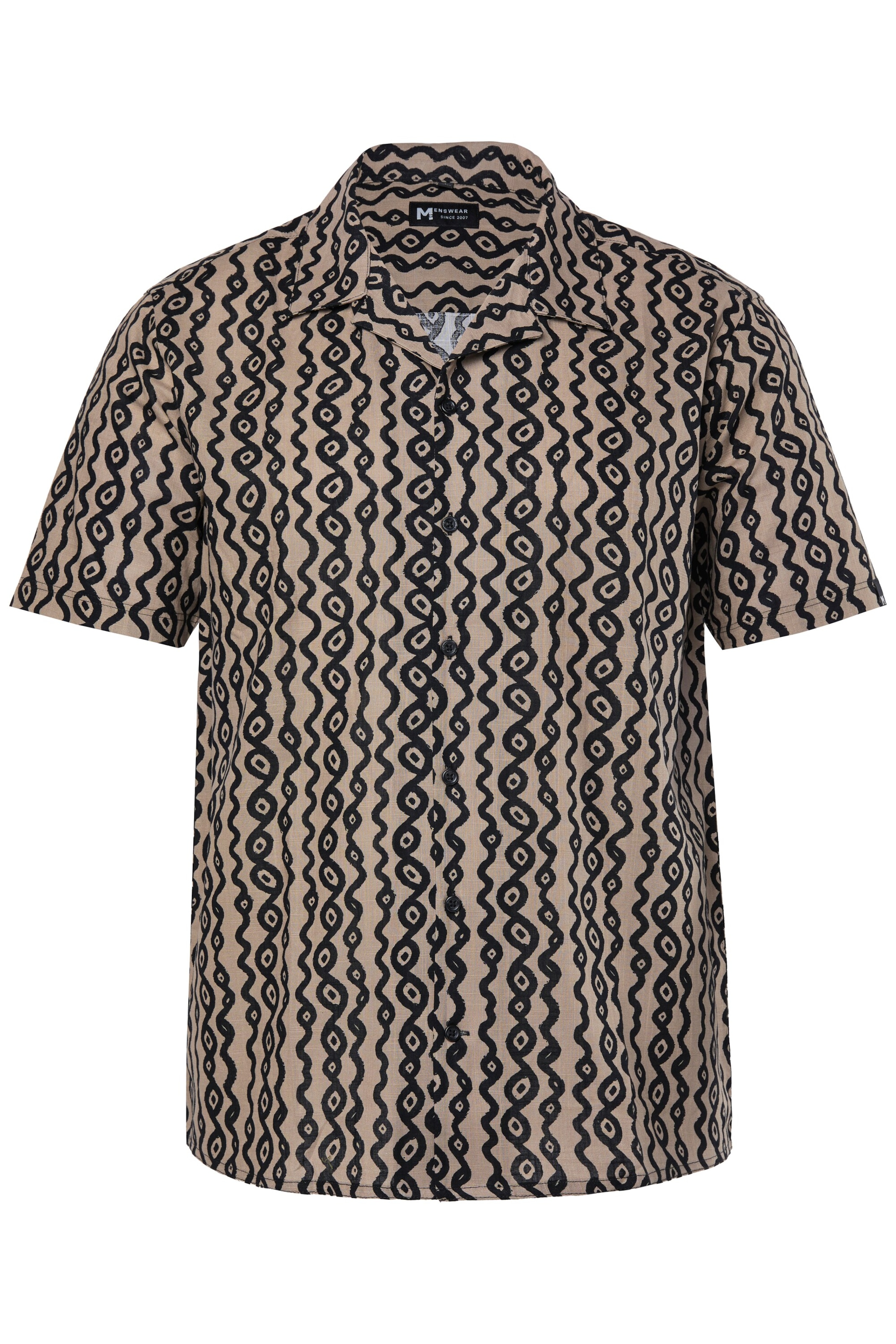 Men Plus Regular Fit Hemd in Beige: Vorderseite