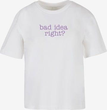 Tricou 'Bad Idea' de la Miss Tee pe alb: față