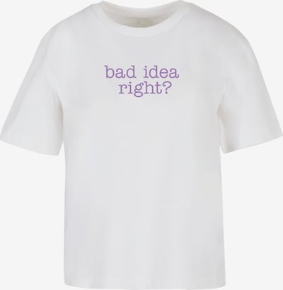 Tricou 'Bad Idea' Miss Tee pe mov lavandă / alb, Vizualizare produs