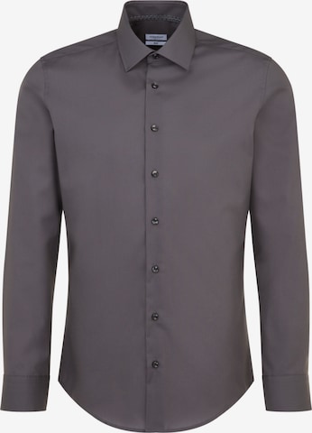 SEIDENSTICKER Slim fit Business Shirt in Grey: front