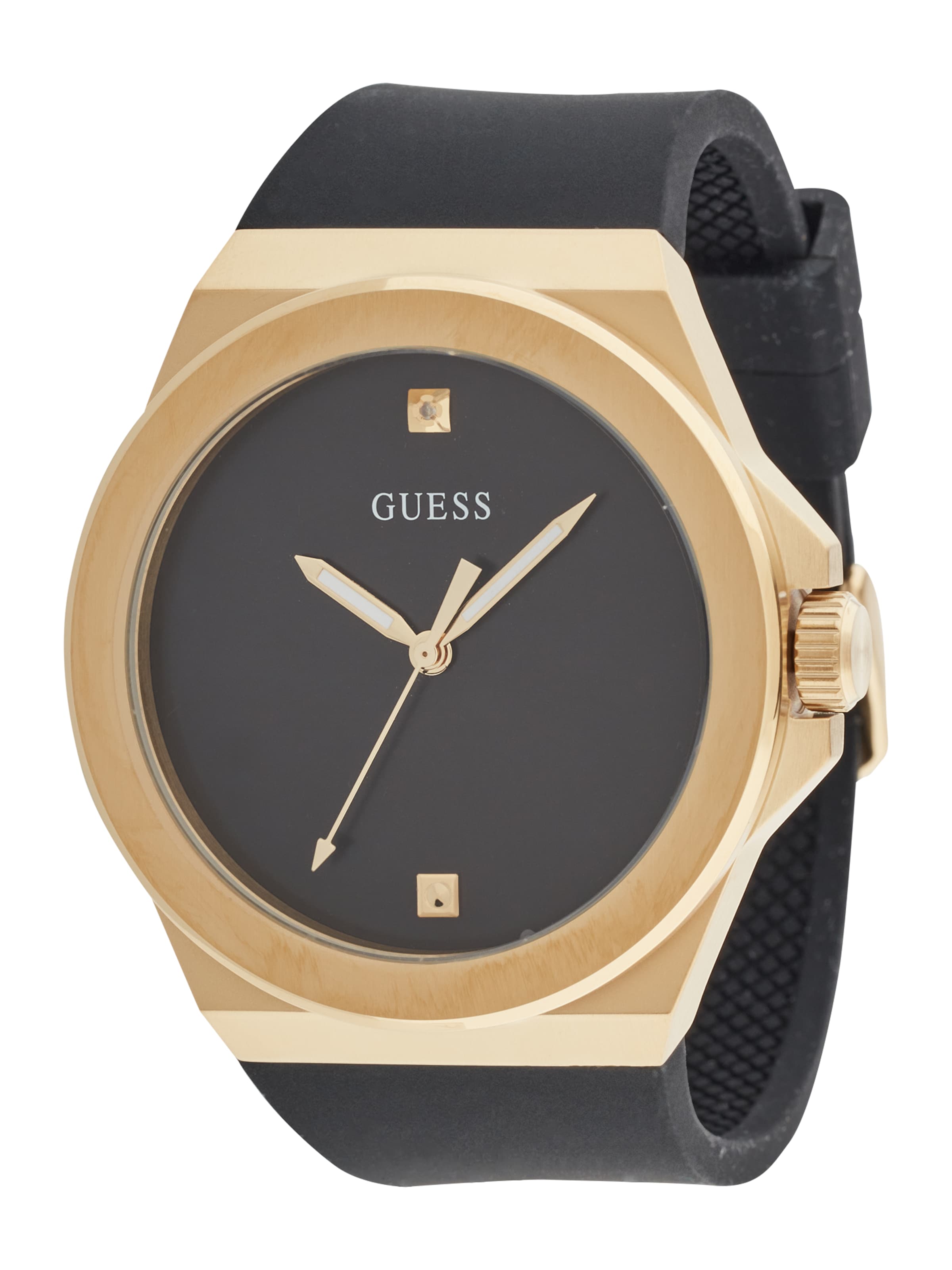 GUESS - Reloj analógico en negro: frente