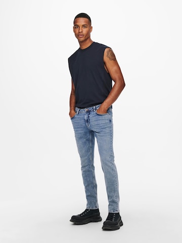 Coupe slim Jean 'Loom' Only & Sons en bleu