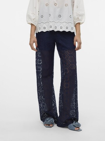 VERO MODA Wide leg Broek 'HONEY' in Blauw