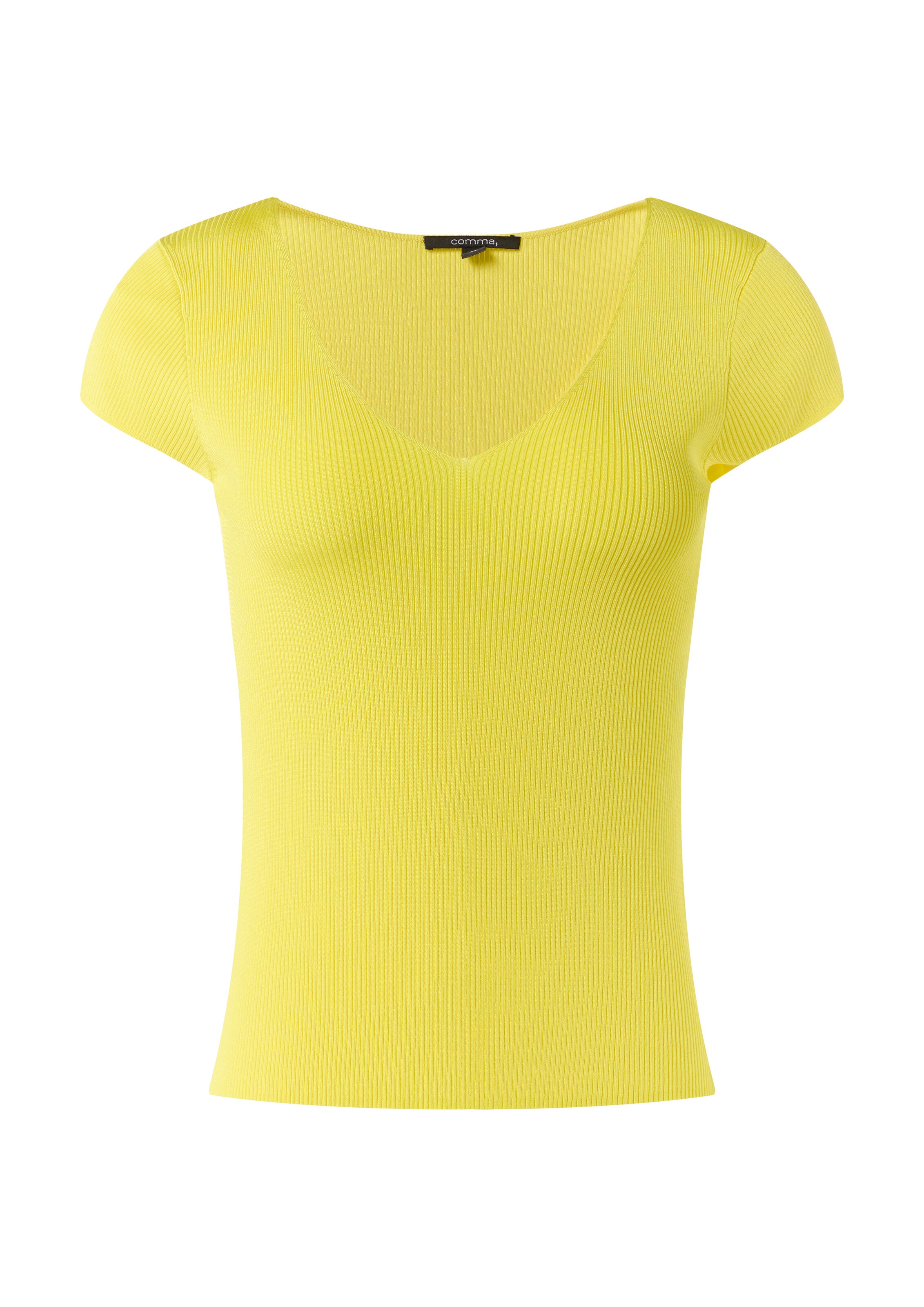 COMMA Πλεκτό τοπ σε κίτρινο: μπροστά