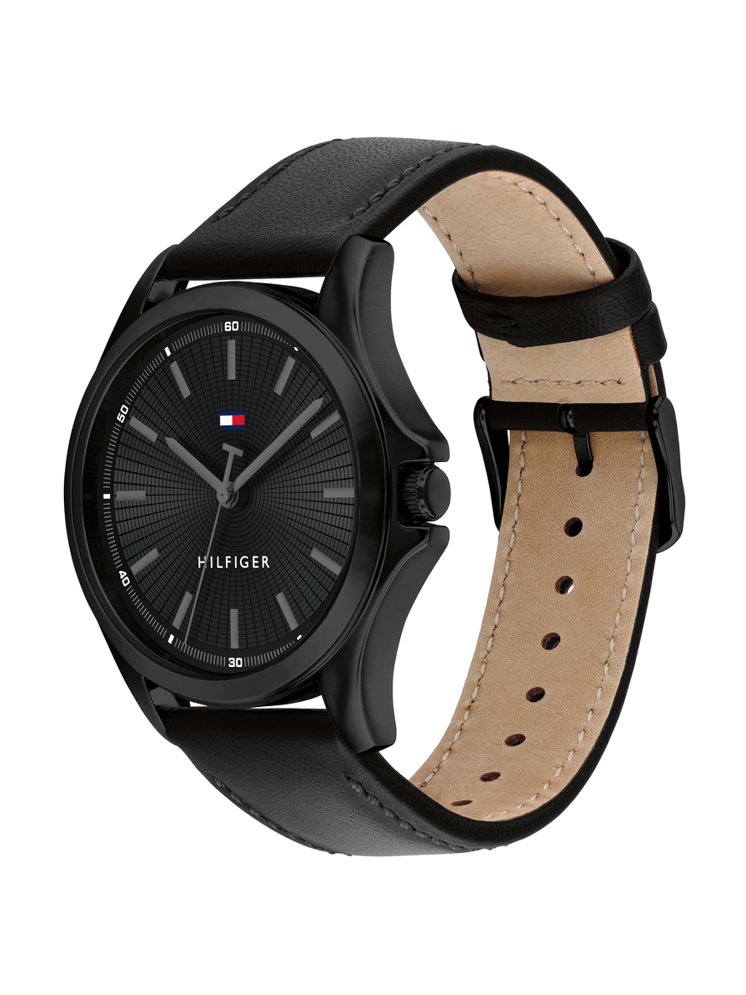 TOMMY HILFIGER Αναλογικό ρολόι 'BRUCE' σε μαύρο: μπροστά