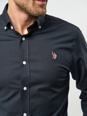 U.S. POLO ASSN. Slim Fit Skjorte 'Esmar' i blå