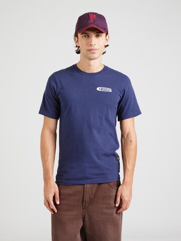 Tricou 'Old Skool' de la G-STAR pe albastru: față