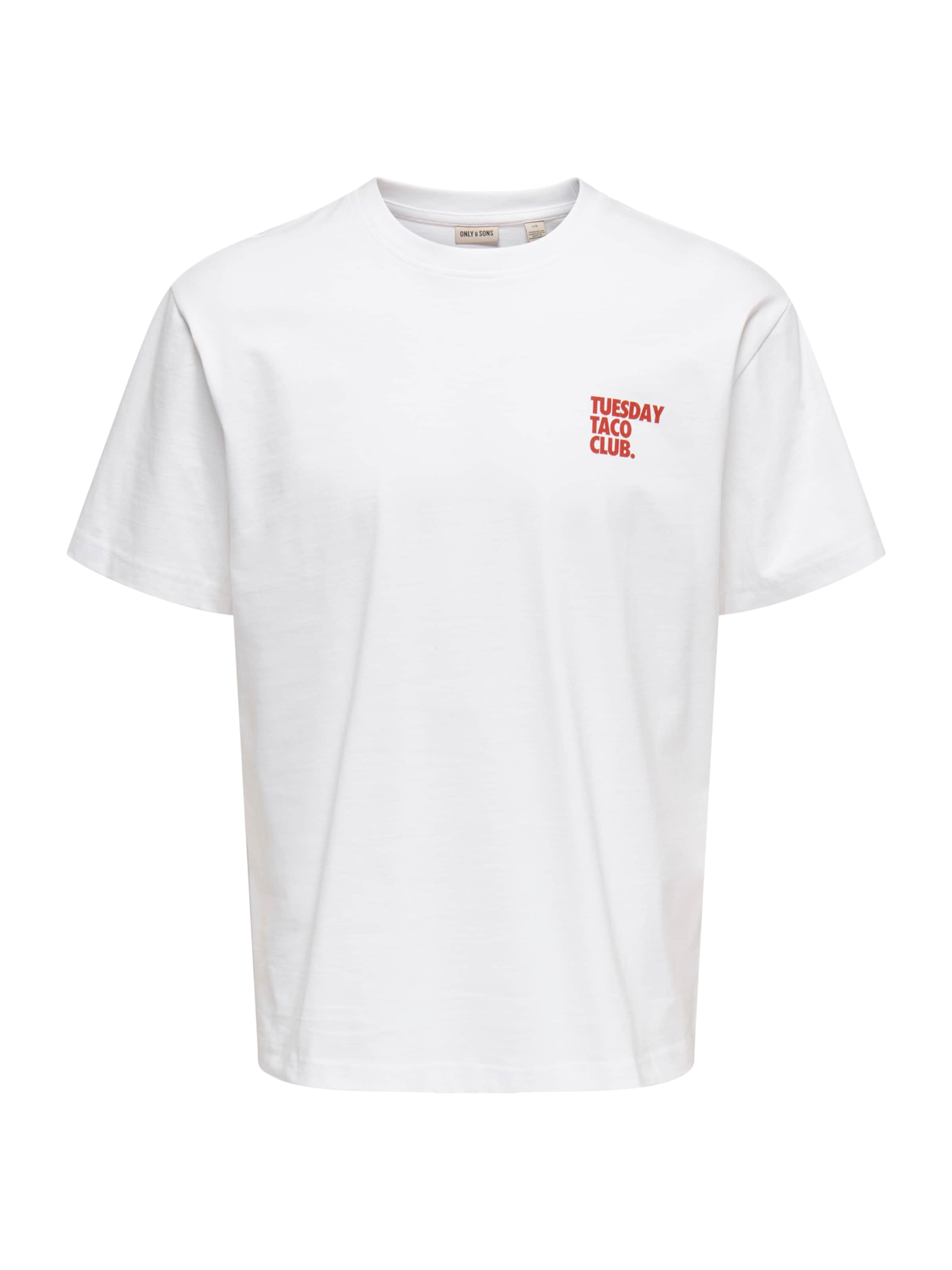 Only & Sons T-shirt 'ONSFRED' i vit: framsida