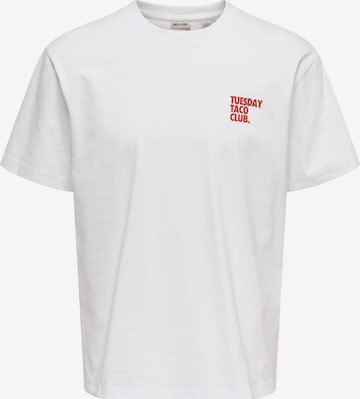 Only & Sons T-shirt 'ONSFRED' i vit: framsida