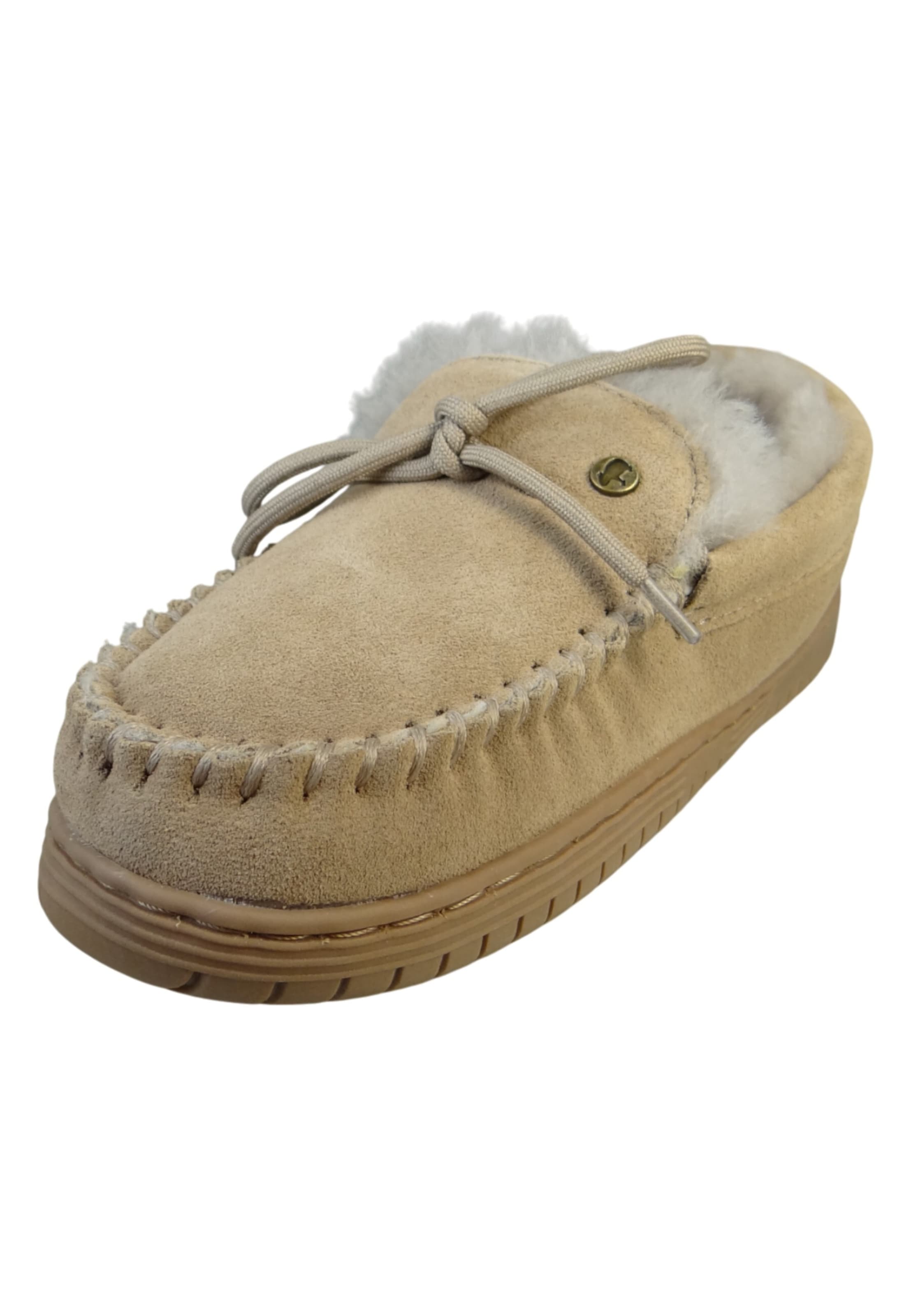 Warmbat Mokassin 'Koala' in Grau: Vorderseite
