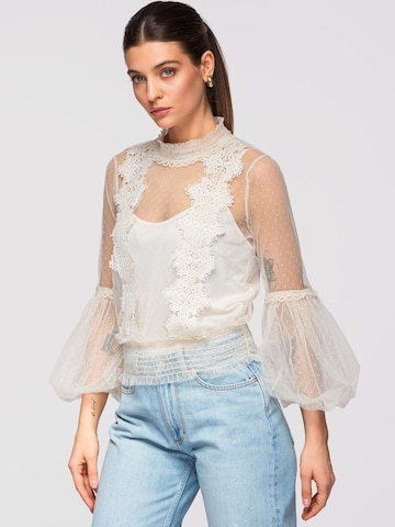 Ombre Blouse in Beige