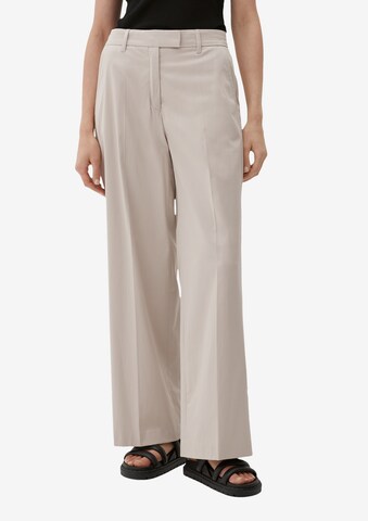 Wide Leg Pantalon à plis s.Oliver BLACK LABEL en beige : devant