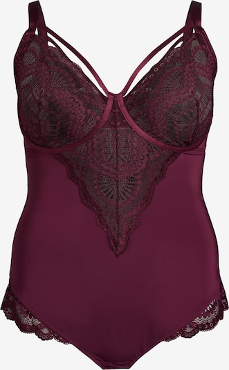 Devoted by Zizzi Tops 'Caella' in weinrot / schwarz, Produktansicht