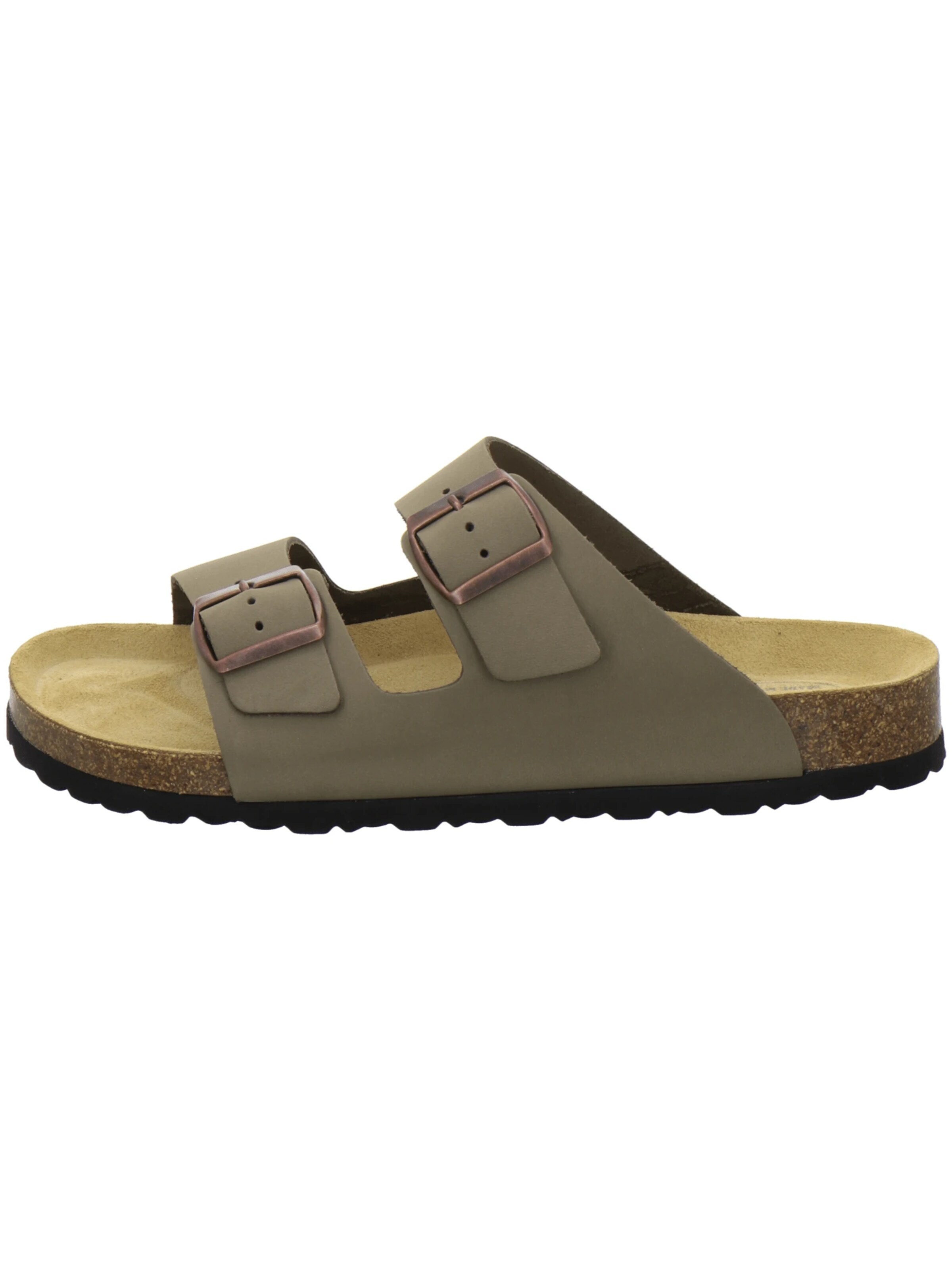 AFS-Schuhe - Zapatos abiertos 'Pantoletten Herren Zweischnaller khaki Nubukleder' en verde