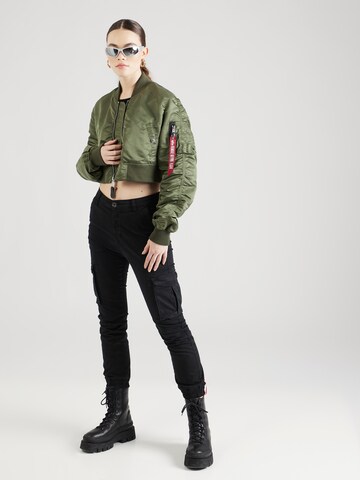 žalia ALPHA INDUSTRIES Demisezoninė striukė 'MA-1'