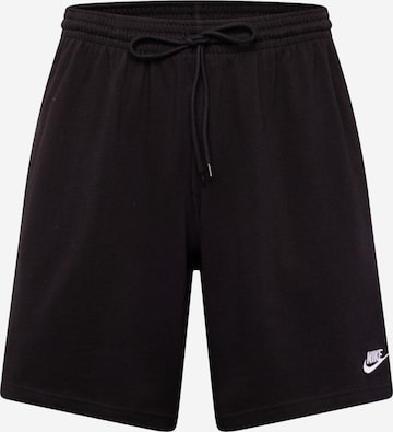 Nike Sportswear Свободный крой Штаны 'Club' в Черный: спереди
