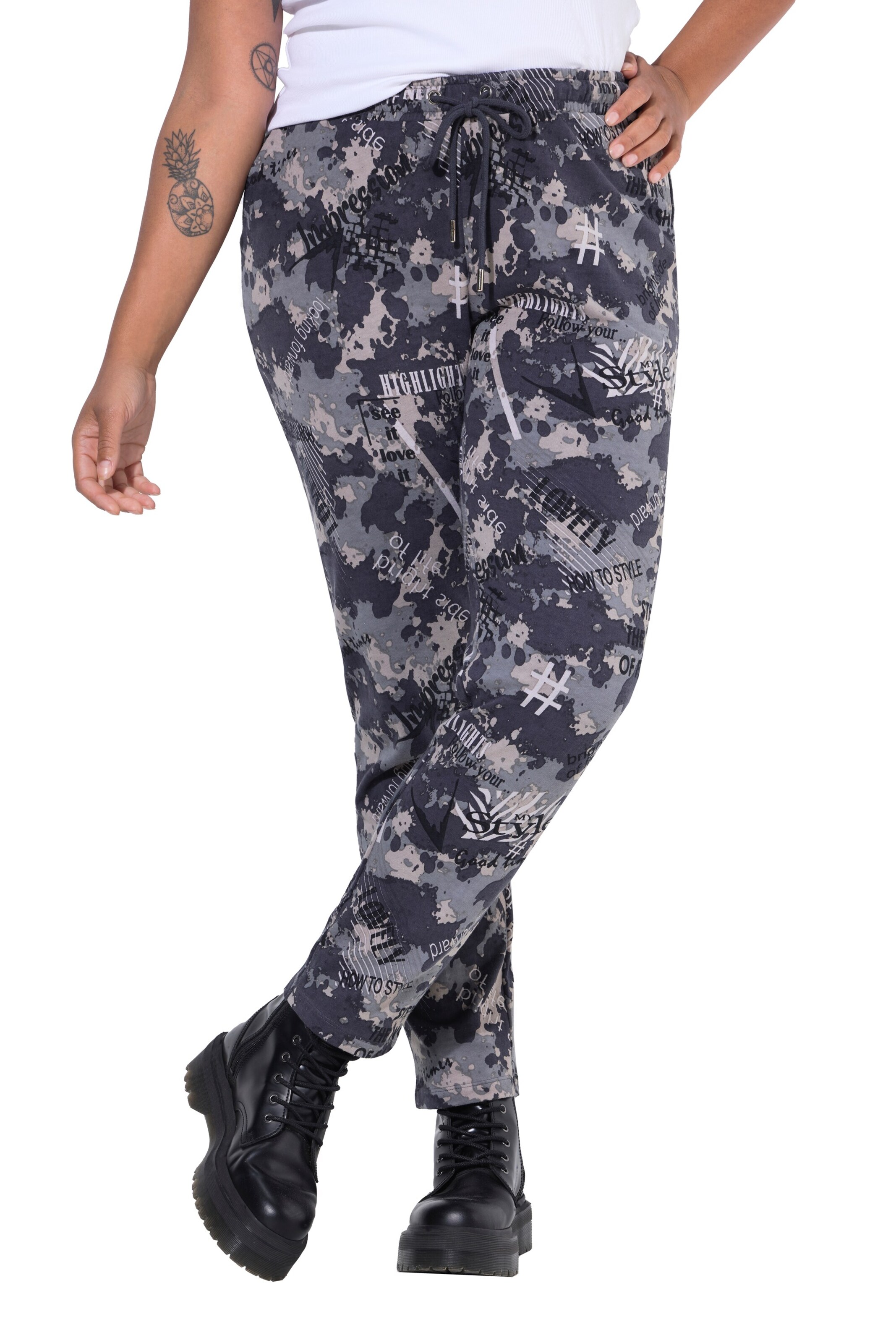 Angel of Style Slimfit Broek in Grijs: voorkant