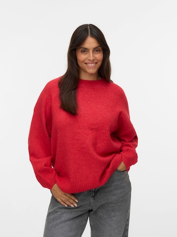 Vero Moda Curve Pullover 'VMCBoom' in Rot: Vorderseite