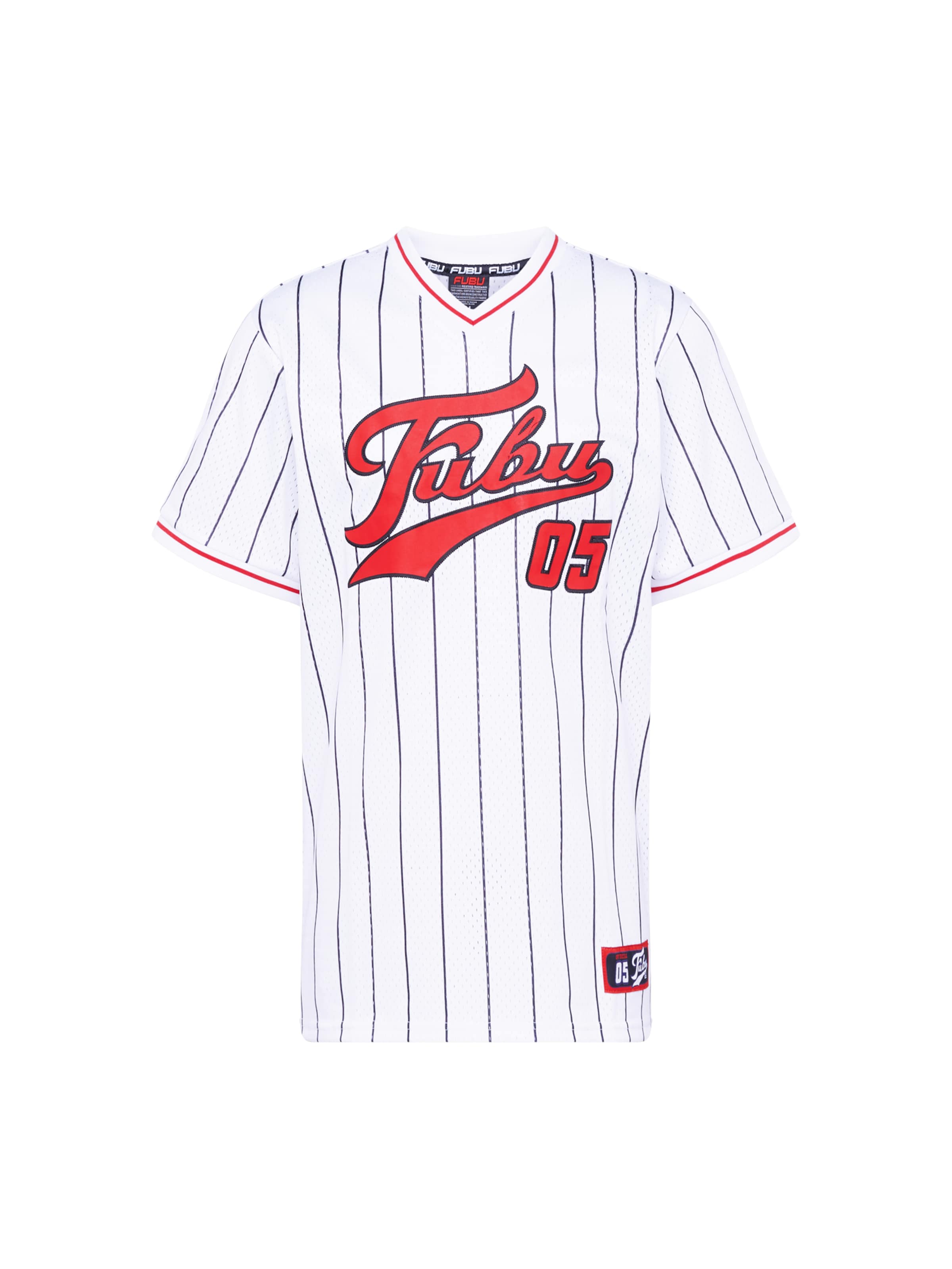 FUBU Shirt 'Varsity' in Wit: voorkant