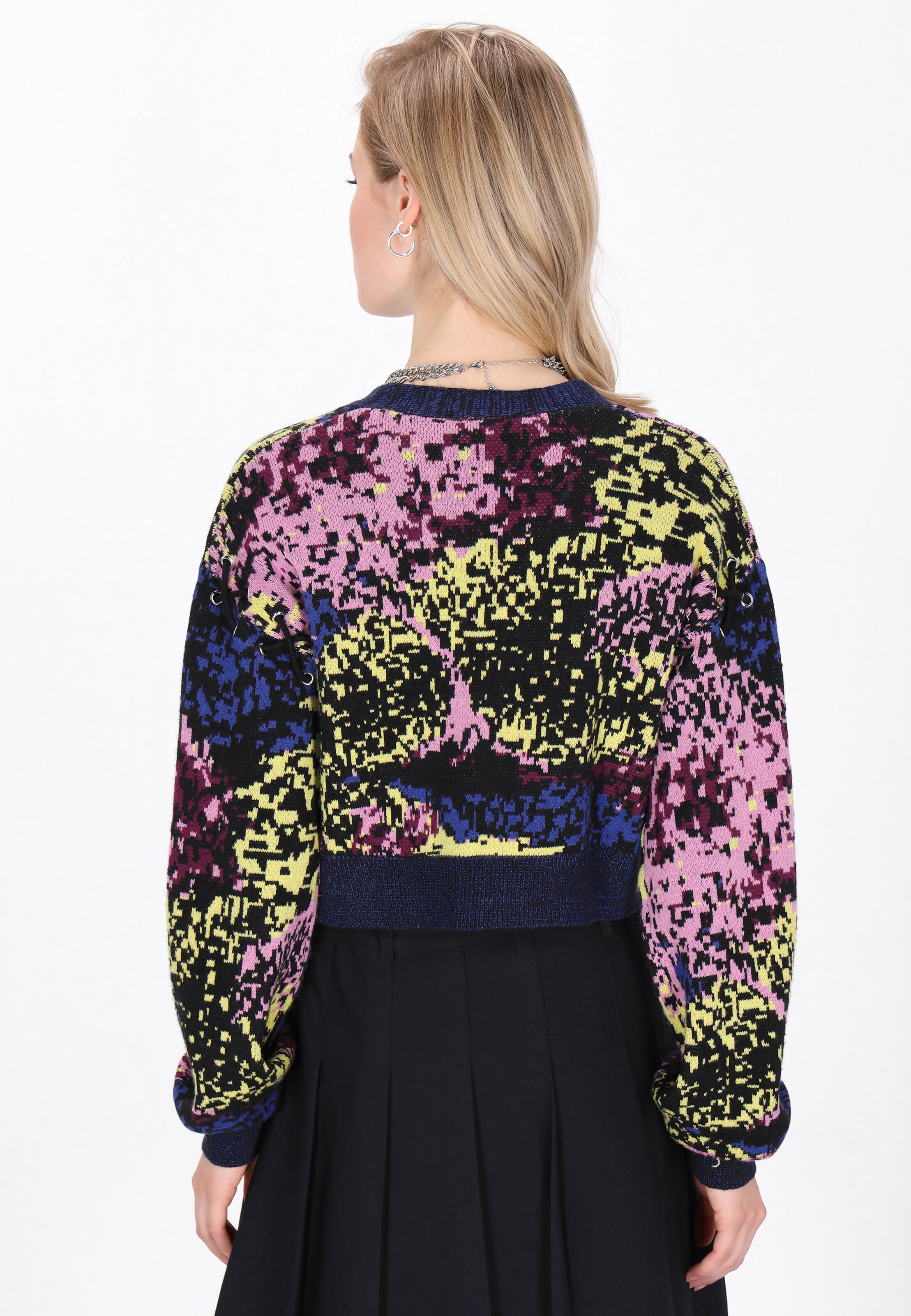 myMo ROCKS Πλεκτή ζακέτα σε ανάμεικτα χρώματα