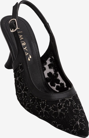 Limoya Slingpumps 'Kamelie' in Schwarz: Vorderseite