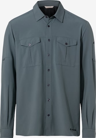 VAUDE Athletic Button Up Shirt 'Rosemoor' in Grey: front