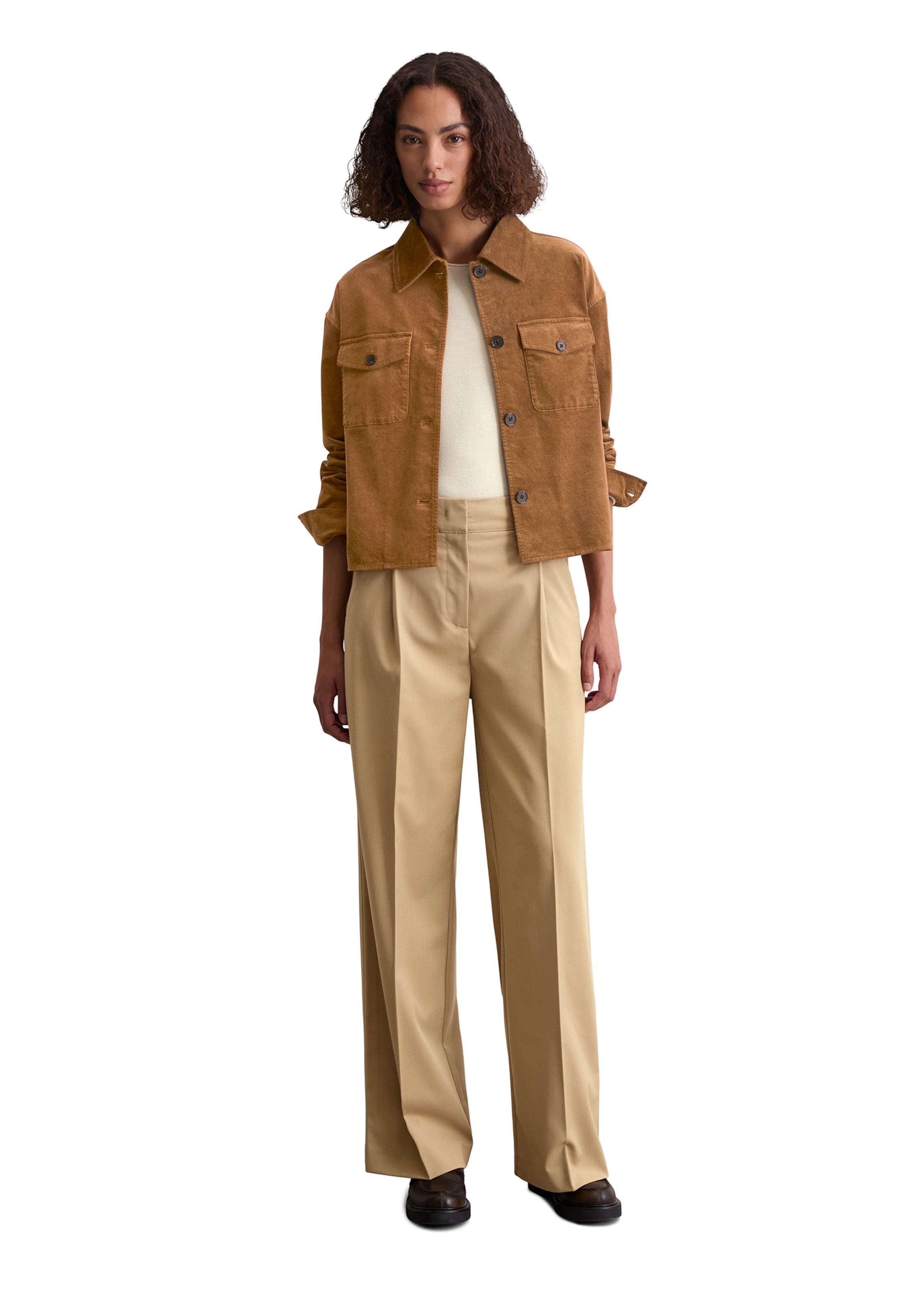 Marc O'Polo Loose fit Pleat-front trousers in Brown