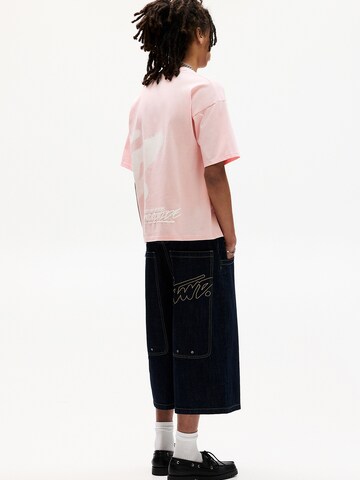 Tricou 'STWD' de la Pull&Bear pe roz