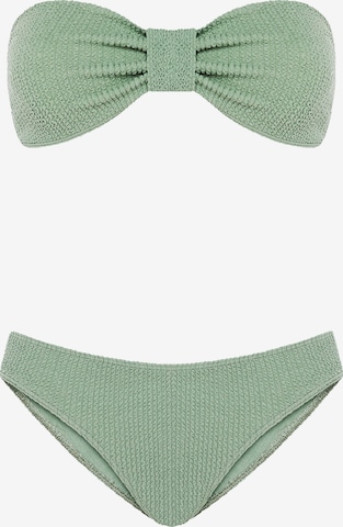 SORBET ISLAND Bandeau Bikini 'Lory' in Groen: voorkant