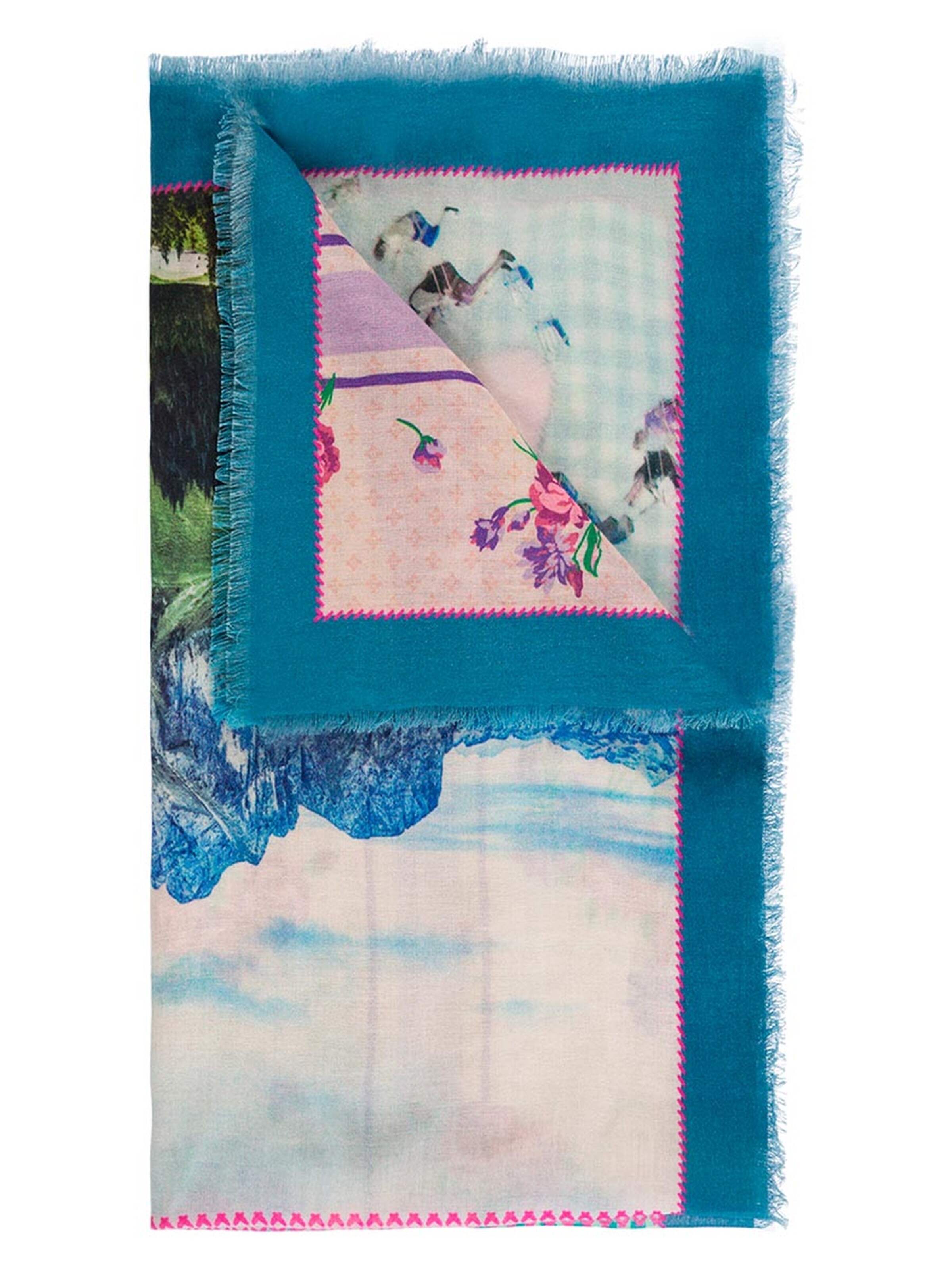 Passigatti Wrap 'Nickituch mit Digitaldruck' in Blue