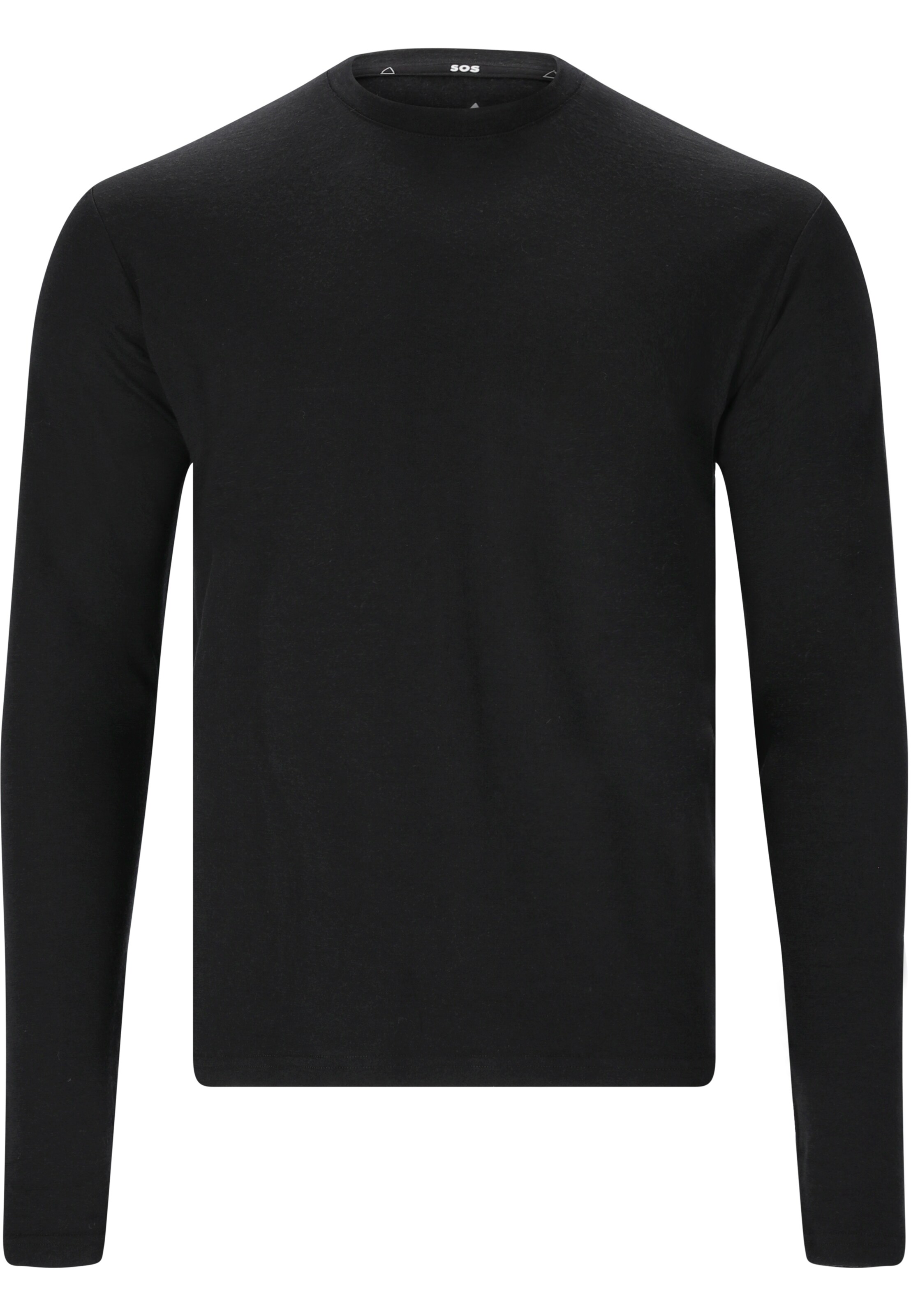 SOS Langarmshirt 'Røldal' in Schwarz: Vorderseite