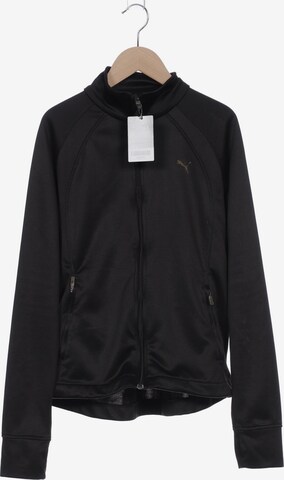 PUMA Sweatshirt & Zip-Up Hoodie in L in Black: front