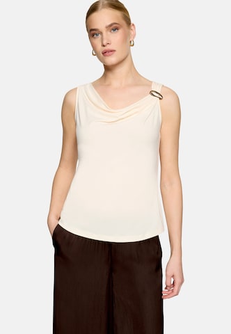 zero Blusentop mit Wasserfallausschnitt in Beige: Vorderseite