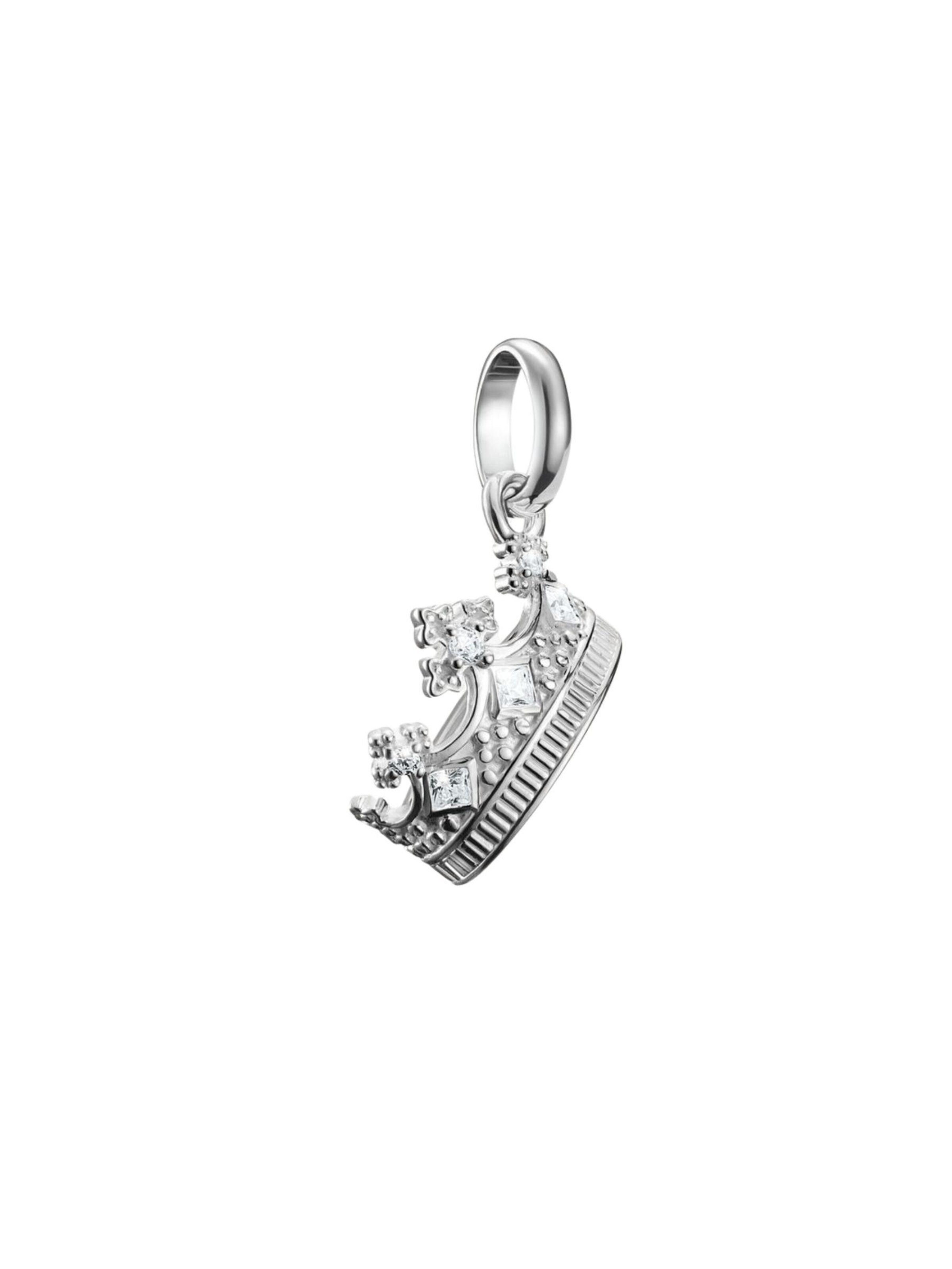 Thomas Sabo Anhänger 'Charm-Anhänger Krone Mit Steinen Connect Silber'‌‌‌‌ in One Size in silber, Produktansicht
