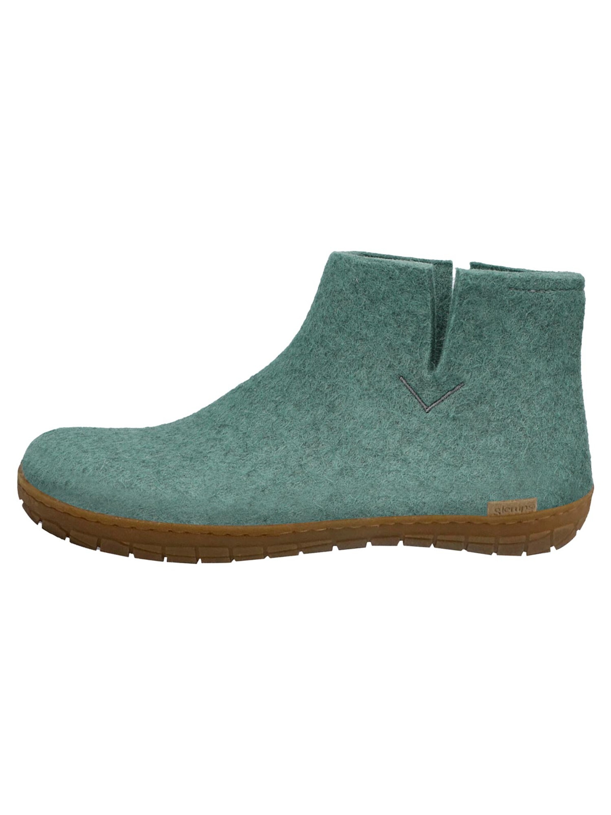 Glerups Muiltjes 'Kautschuksohle' in Blauw: voorkant