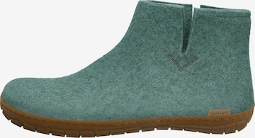 Glerups Muiltjes 'Kautschuksohle' in Blauw: voorkant