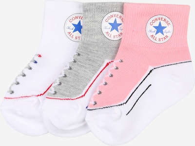 CONVERSE Chaussettes 'INFANT' en gris / rose / blanc, Vue avec produit