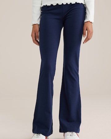 évasé Leggings WE Fashion en bleu : devant
