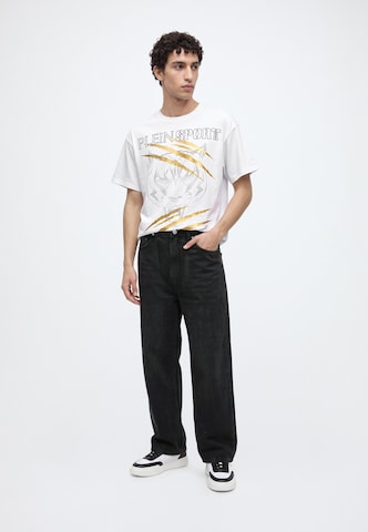 Plein Sport Футболка 'Tiger Golden Scratch' в Белый