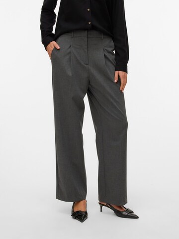 VERO MODA Wide leg Bandplooibroek 'VMUnika' in Grijs: voorkant