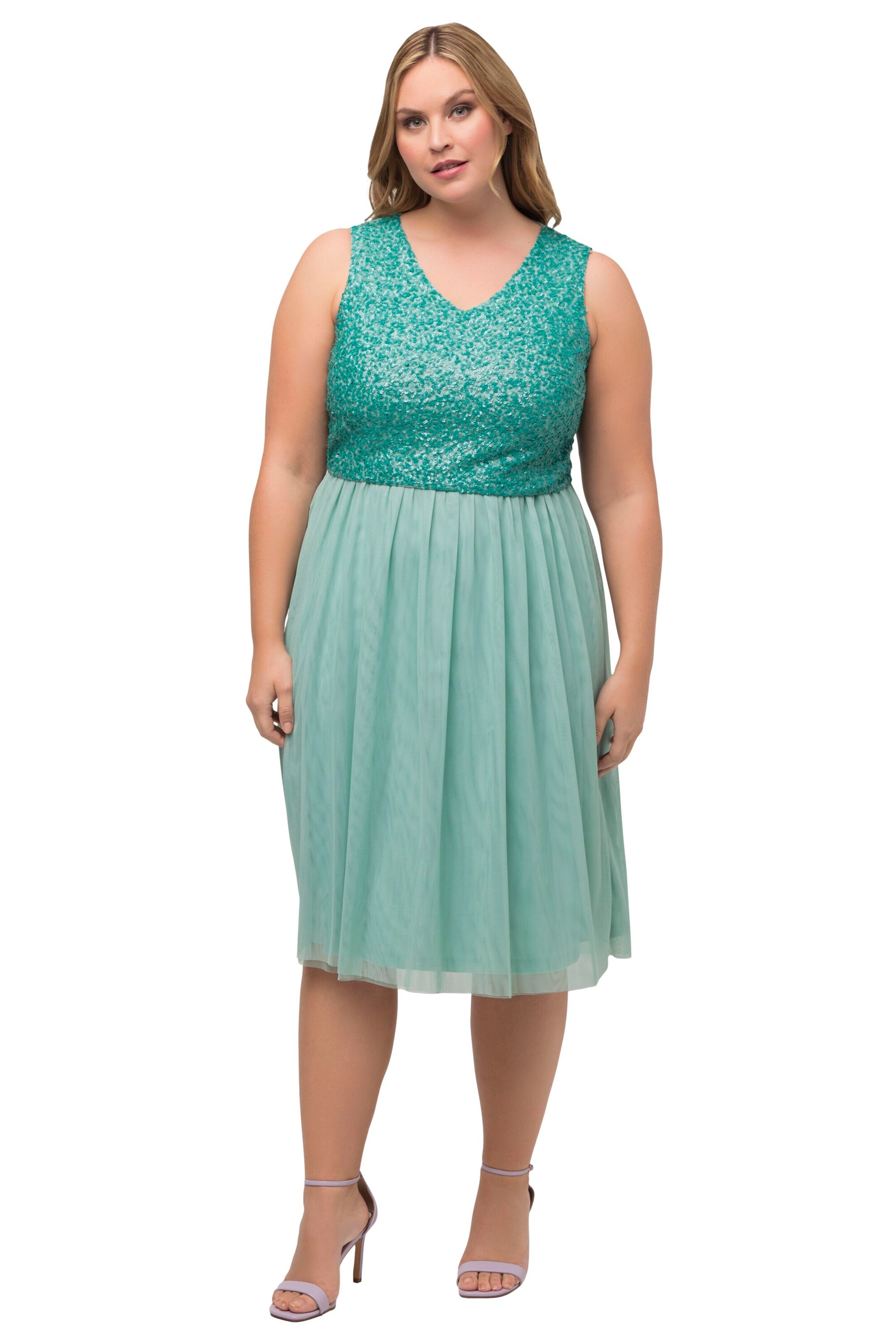 Ulla Popken Jurk in Groen: voorkant