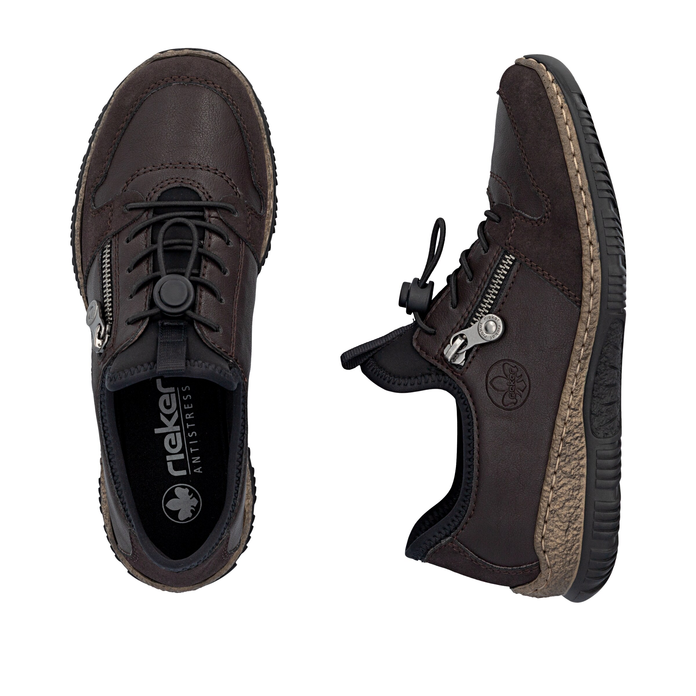 Chaussure de sport à lacets Rieker en marron