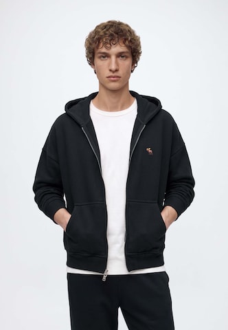 Abercrombie & Fitch Tepláková bunda - Čierna