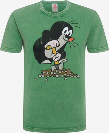 LOGOSHIRT Shirt 'Der kleine Maulwurf' in Green: front
