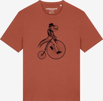 T-Shirt 'T-Rex auf Fahrrad' Watapparel en orange : devant