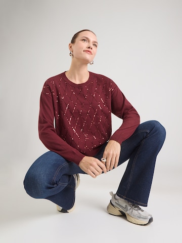 Pull-over 'ONLHALIFAX' ONLY en rouge : devant