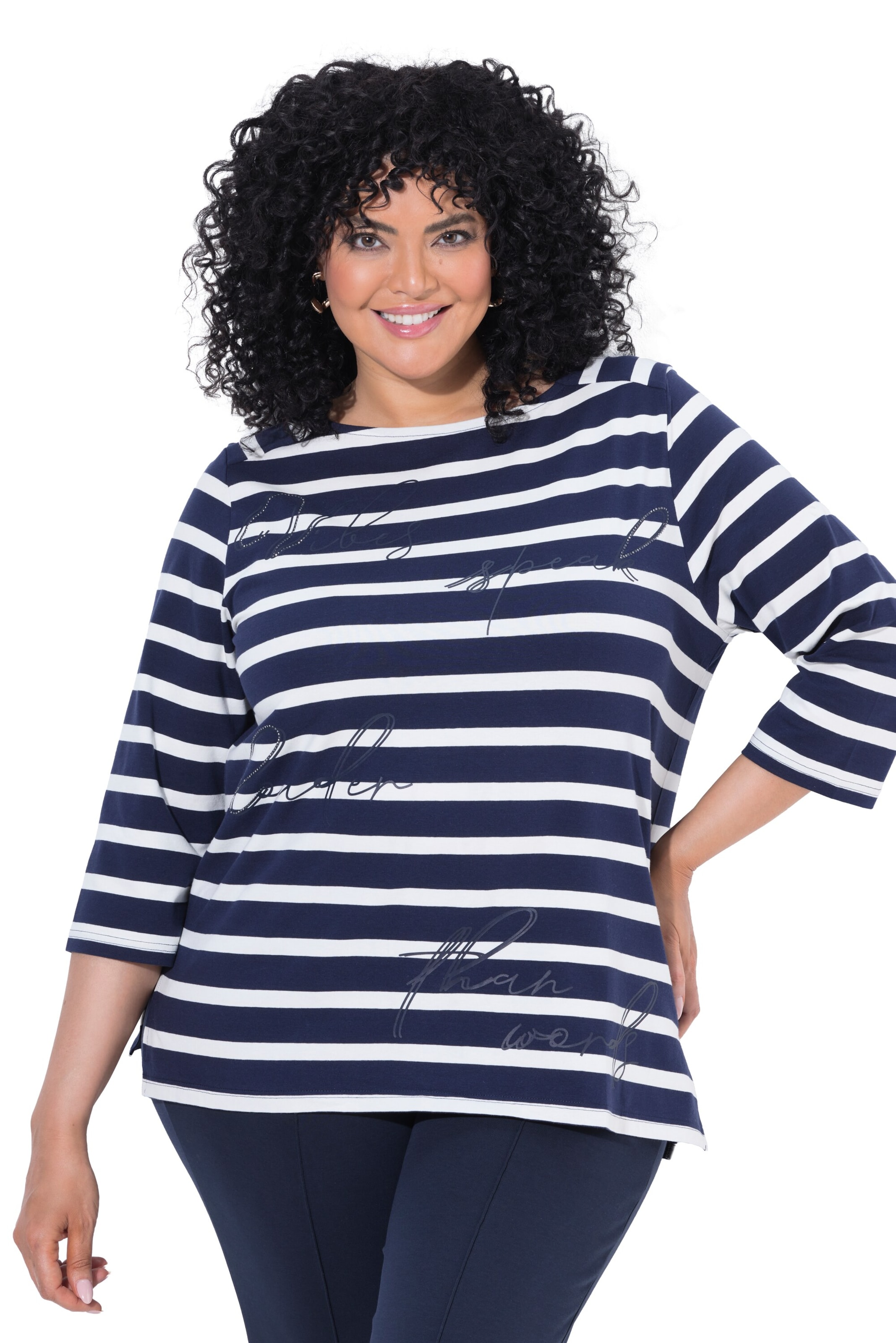 Ulla Popken Shirt in Blauw: voorkant