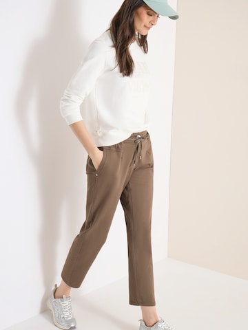CECIL Zúžený Kalhoty se sklady v pase 'Chelsea' – hnědá