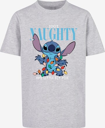ABSOLUTE CULT T-Shirt  'Lilo And Stitch - Naughty And Nice' in Grau: predná strana